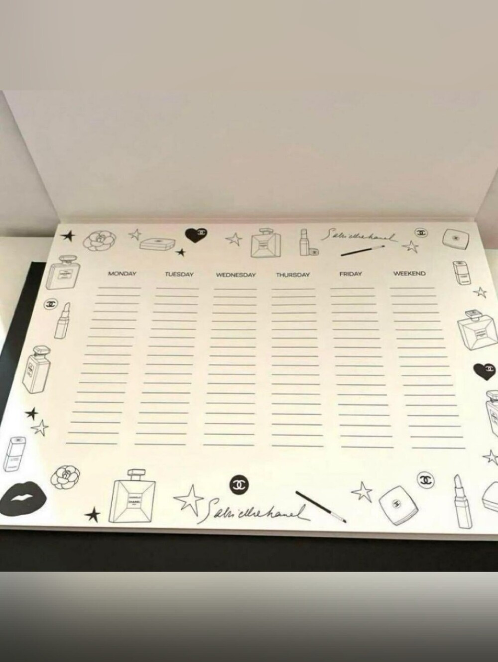 NEW CHANEL Beauté Weekly Desk Planner Pad And Sticker Bundle!